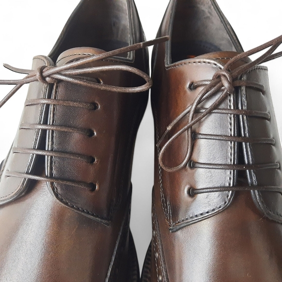 ALLEN EDMONDS Modigliani Wingtip Oxford Brogue Italy Leather Flex Brown 11.5 D - Picture 6 of 13